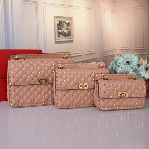 발렌티노 락스터드 스파이크 체인 백 QW1B0123 누드핑크