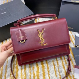 생로랑 뉴 미디엄 선셋 사첼백 634723 버건디