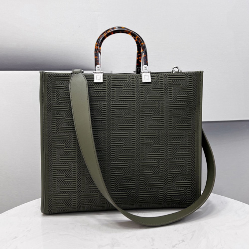 펜디 FF 패브릭 선샤인 미디엄 쇼퍼백 8BH386 그린