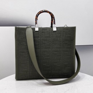 펜디 FF 패브릭 선샤인 미디엄 쇼퍼백 8BH386 그린