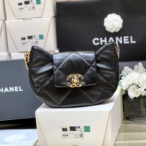 샤넬 24C 19플랩 호보백  AS4638 블랙 램스킨