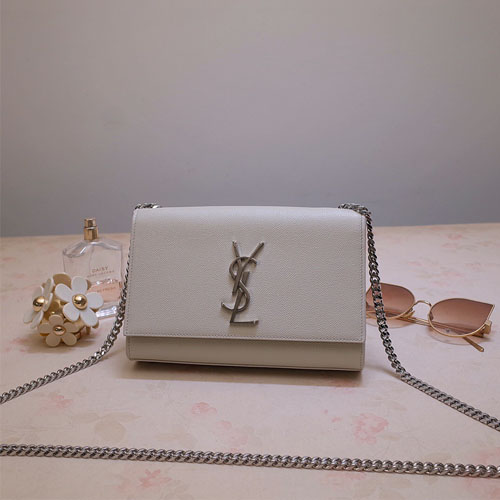 입생로랑 스몰 케이스 체인 사첼백 469390 화이트