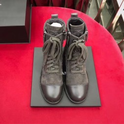 샤넬 스웨이드 쇼트 부츠 G34110 그레이