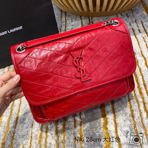 입생로랑 니키 미듐 숄더백 498894 레드