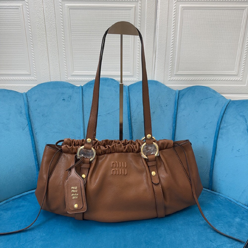 미우미우 가죽 숄더백 5BH289 카멜