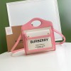버버리 미니 투톤 캔버스 레더 포켓 백 80317461 핑크