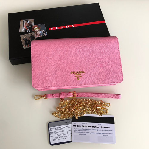 프라다 사피아노 골드체인 미니백 1ZH029 핑크