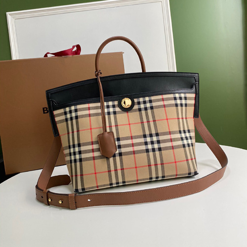 버버리 빈티지 체크 소사이어티 톱 핸들백 8023019-1