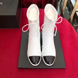 샤넬 쇼트 부츠 카프스킨 G34125  화이트