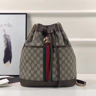 구찌 라자 스웨이드 미디움 버킷백 553961 브라운