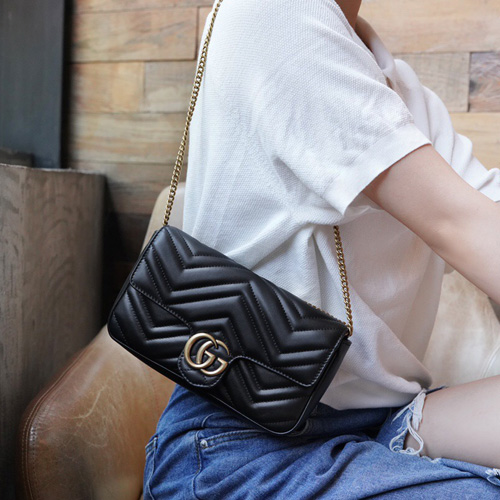 구찌 마몽 미니 체인 숄더백 751526 블랙