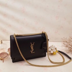 입생로랑 미디엄 선셋백 442906 블랙 금장