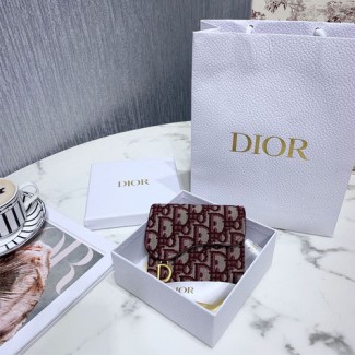 디올 OBLIQUE SADDLE 지갑 S5621 버건디