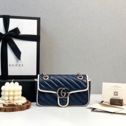 구찌 GG 마몽 미니 백 446744 네이비