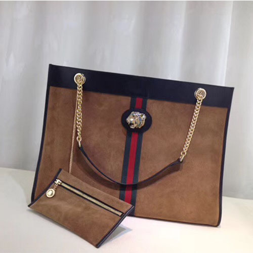 구찌 타이거 헤드 라지 토트백 537219 브라운