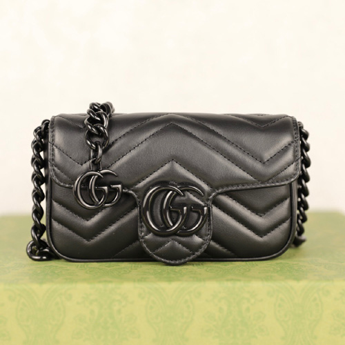 구찌 GG 마몽 벨트백 699757 블랙