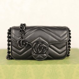 구찌 GG 마몽 벨트백 699757 블랙