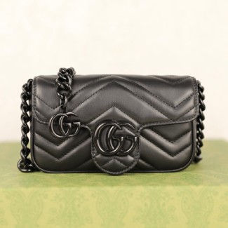 구찌 GG 마몽 벨트백 699757 블랙