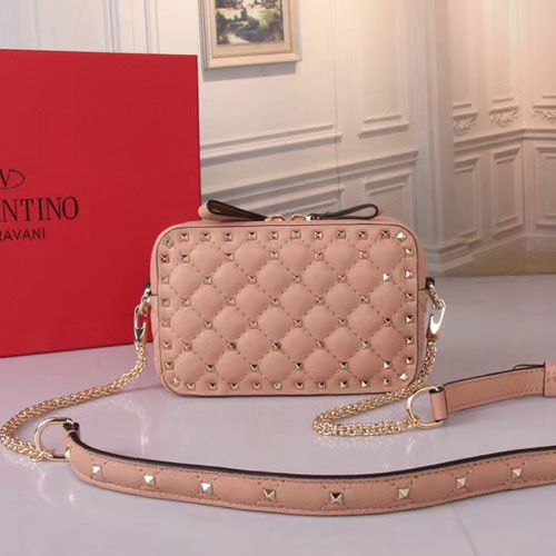 발렌티노 락스터드 스파이크 크로스 바디 백 PW0B0B60 핑크