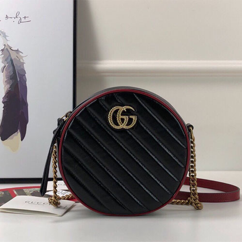 구찌 GG 마몽 미니 라운드 숄더백 550154 블랙