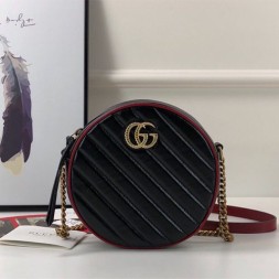 구찌 GG 마몽 미니 라운드 숄더백 550154 블랙