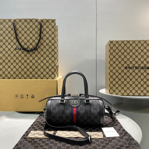 발렌시아가&구찌 캔버스 자카드 스몰 보스턴 백 680123