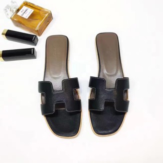 에르메스 신상 가죽 슬리퍼 H1588 블랙