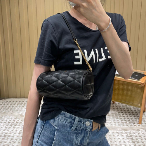 생로랑 퀼팅 램스킨 미니 튜브 숄더백 699703