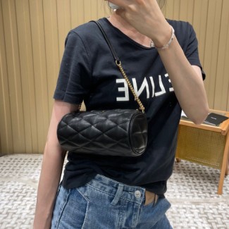 생로랑 퀼팅 램스킨 미니 튜브 숄더백 699703