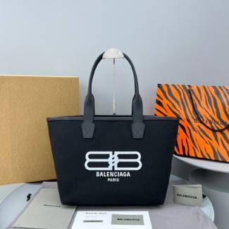 발렌시아가 BB 로고 토트백 92934 캔버스 블랙