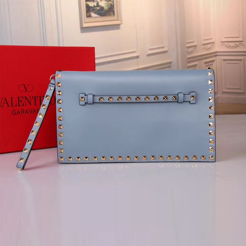 발렌티노 락스터드 미듐 클러치백 PW0B0399 민트 금장