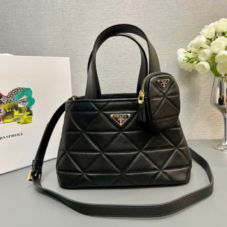 프라다 스몰 퀼팅 가죽 토트백 1BG548