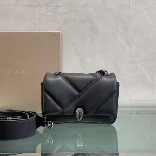 불가리 세르펜티 카보숑 미니 크로스 백 291086 블랙