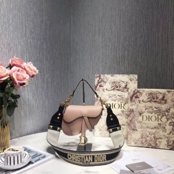 디올 송아지 가죽 미니 SADDLE 백 M0447 누드핑크