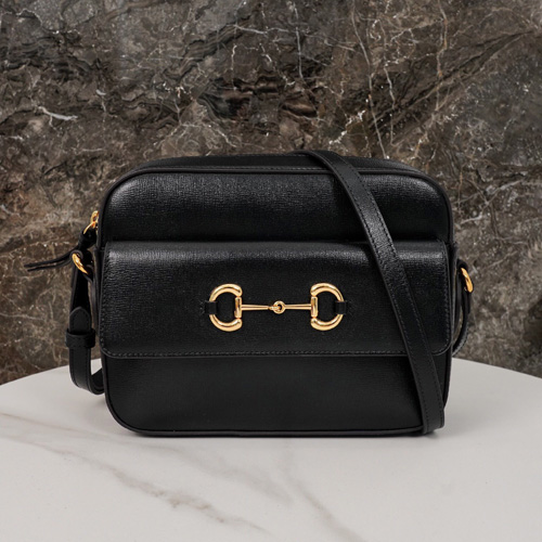 구찌 홀스빗 1955 스몰 숄더백 645454 가죽 블랙