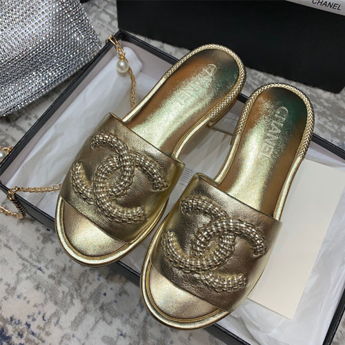 샤넬 신상 슬리퍼 G34223 골드