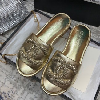 샤넬 신상 슬리퍼 G34223 골드