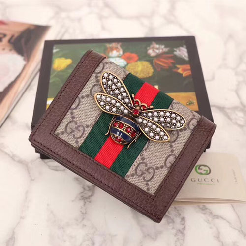 구찌 퀸 마가렛 카드 케이스 476072 브라운