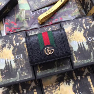 구찌 오피디아 GG 가죽 카드 케이스 523155 블랙