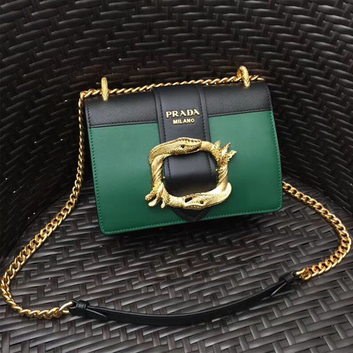 프라다 신상 브론즈장식 숄더백 1BD066 그린
