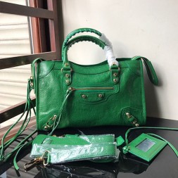 발렌시아가 클래식 미듐 시티백 432831 그린 금장