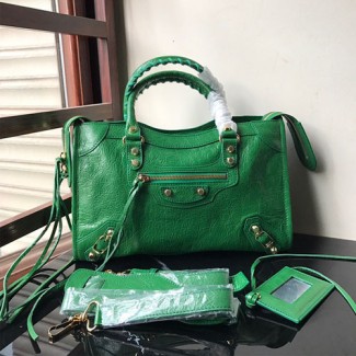 발렌시아가 클래식 미듐 시티백 432831 그린 금장
