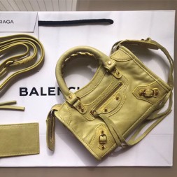 발렌시아가 클래식 골드 나노 시티 핸드백 505555 골드