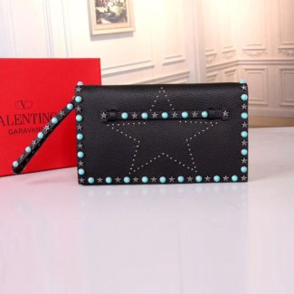 발렌티노 락스터드 미듐 클러치백 PW0B0399 블랙