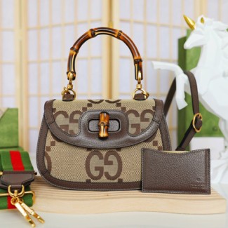 구찌 뱀부 스몰 탑 핸들백 675797