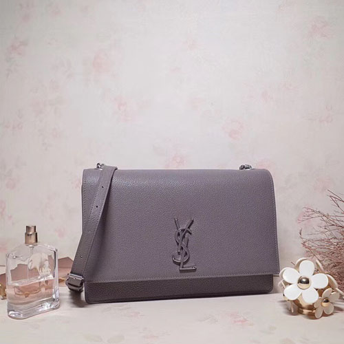 입생로랑 그레인드 가죽 소재의 미디엄 선셋 백 515823 그레이