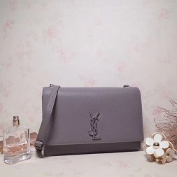 입생로랑 그레인드 가죽 소재의 미디엄 선셋 백 515823 그레이