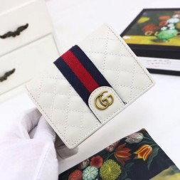 구찌 더블 G 장식의 가죽 카드 케이스 536453 화이트