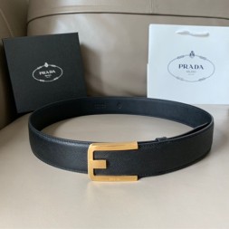 프라다 남성용 신상 벨트 PD-6111  블랙  금장