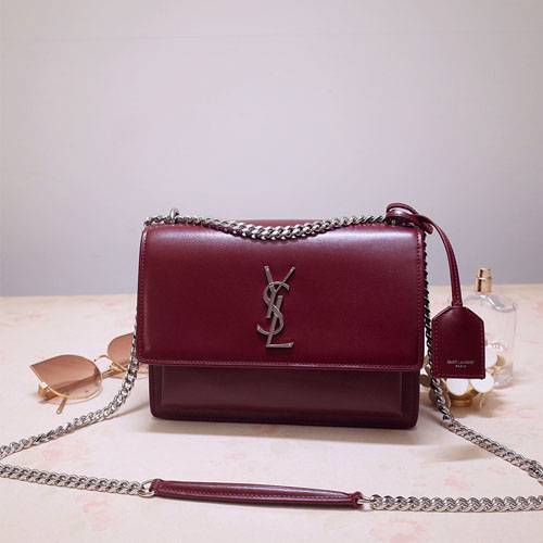 입생로랑 미디엄 선셋백 442906 레드 은장